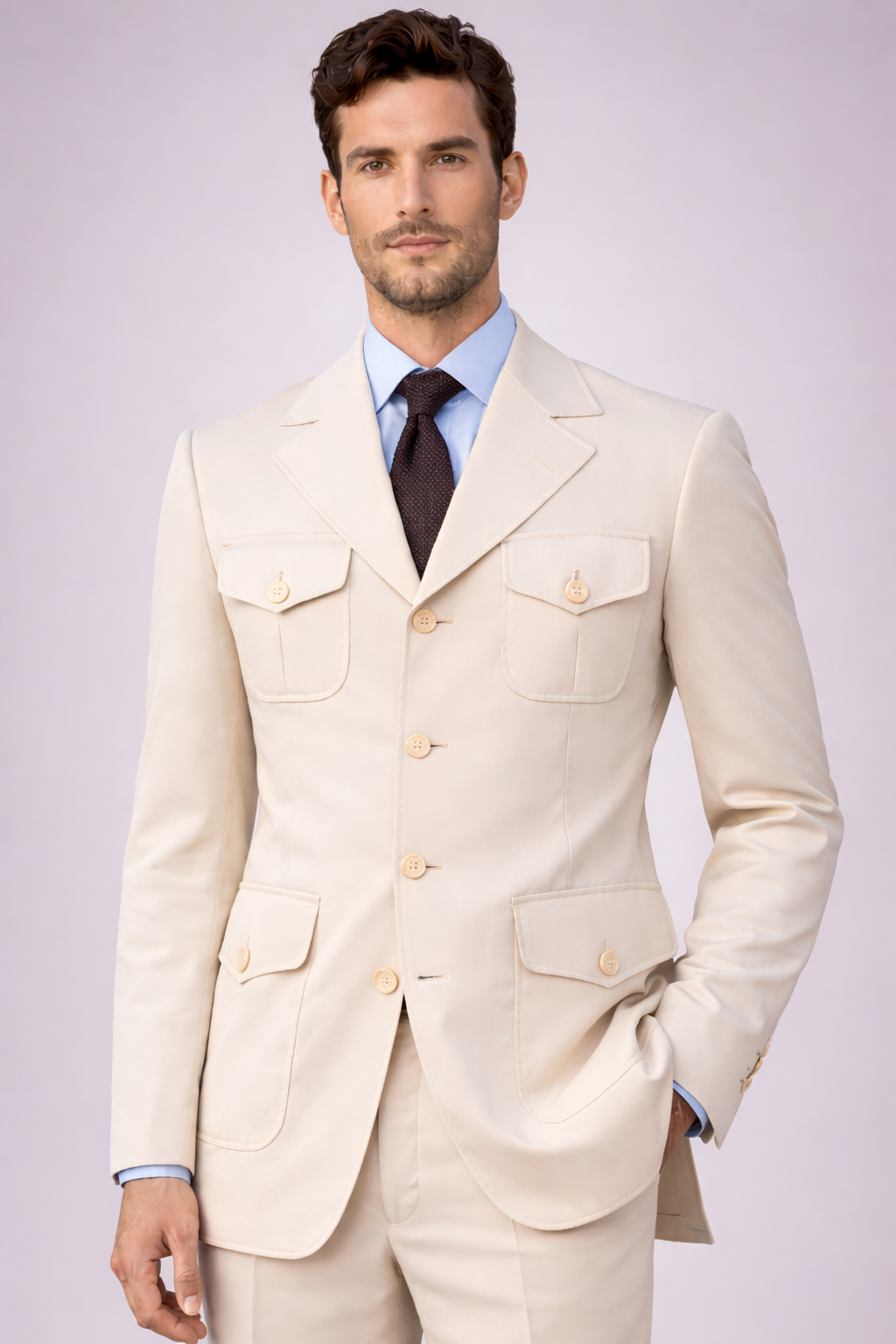 Ivory white suit