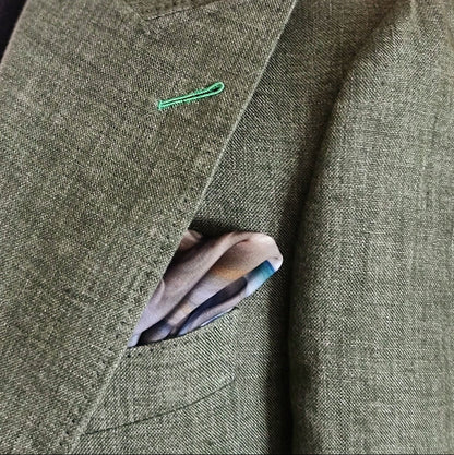 Green linen suit