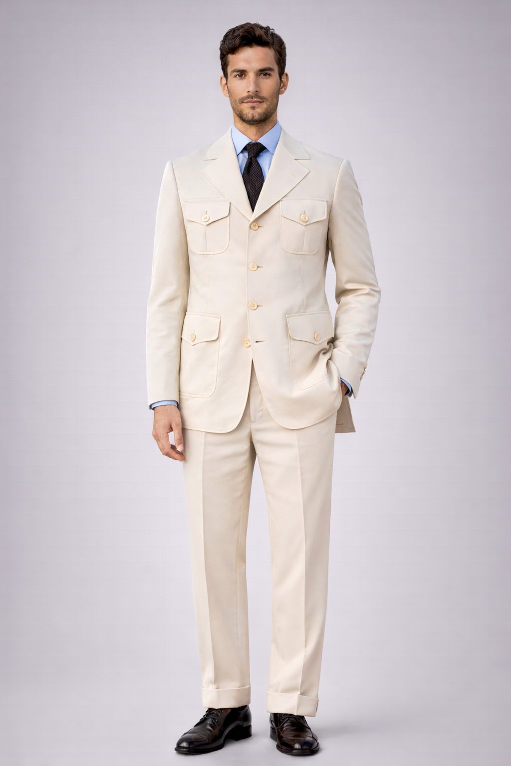 Ivory white suit