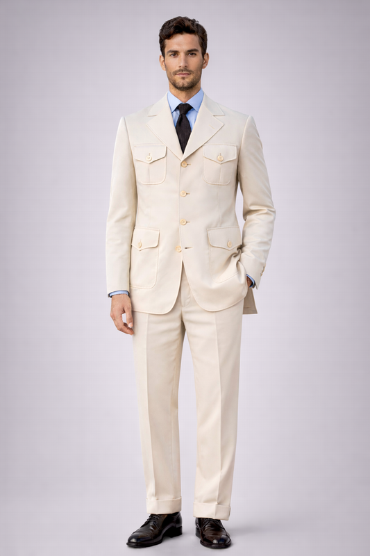 Ivory white suit
