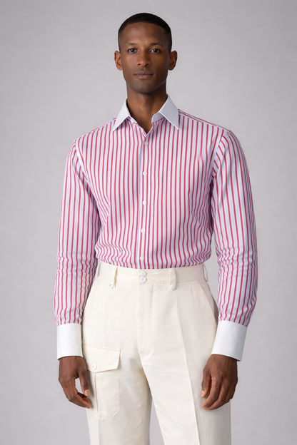 Light Blue and Red Striped Shirt