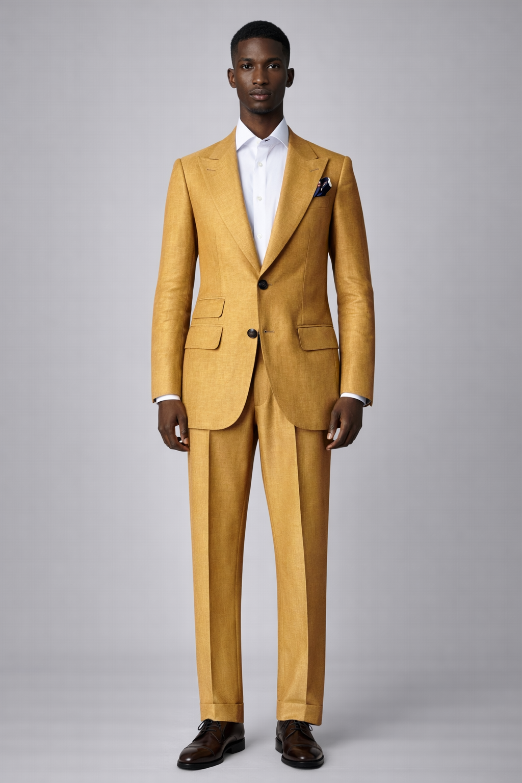 Tobacco linen suit