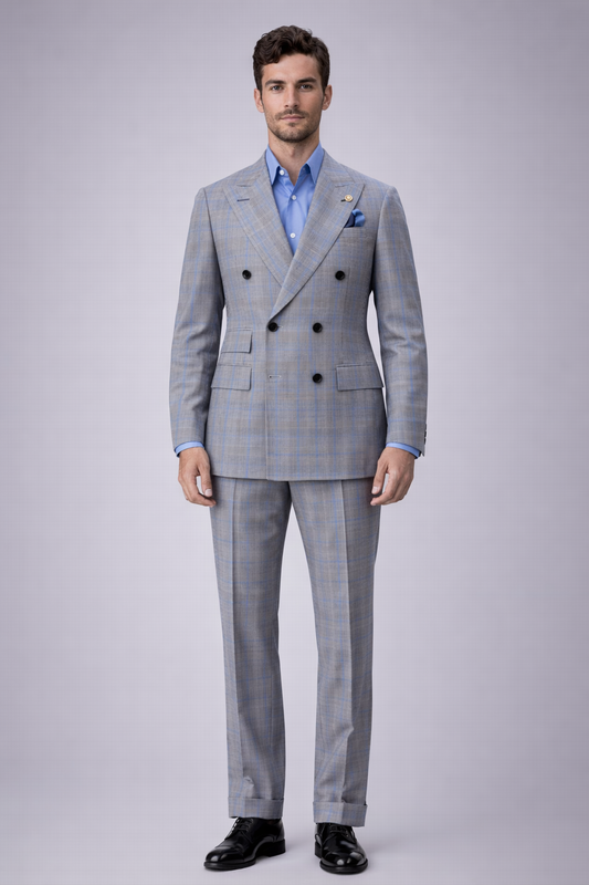 Prince of wales double breasted suit
